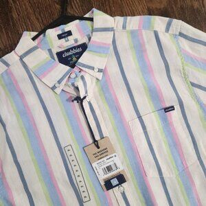Chubbies NWT The Soft Serve (Resort Weave Friday Shirt) s/s button up stripes XL